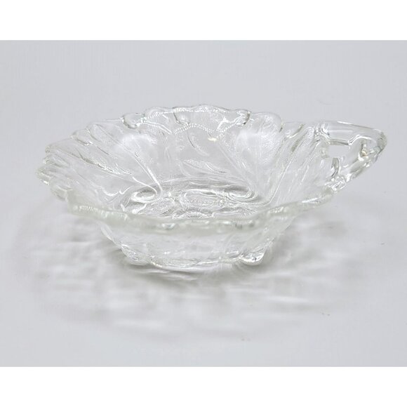 Indiana Glass Wild Rose Pattern Nappy Nut Candy Dish Handle Clear Pressed Glass - Picture 2 of 7